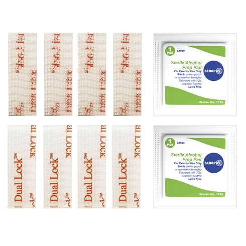 EZ Pass Mounting Strips: Adhesive Strips, Dual Lock Tape, (4 Sets - 8 pcs) with Cleaning Prep Pad (2 Pieces)